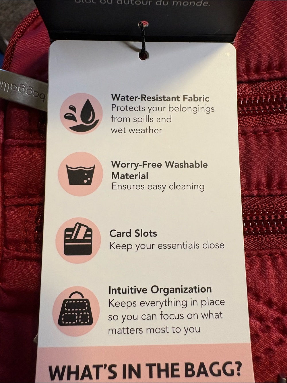 Baggallini RFID Journey Crossbody Bag Red Travel NWT - Picture 4 of 5